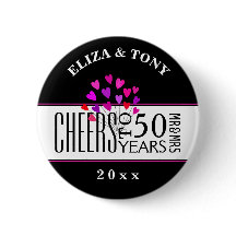 Dated Hearts 50th Wedding Anniversário Party Gift