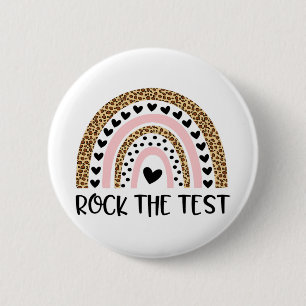 Bóton Redondo 5.08cm Day Rock The Test Teacher Engraçado Rainbow Testin