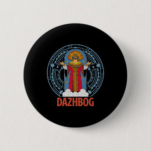 Bóton Redondo 5.08cm Dazhbog Antiga Mitologia Eslava Paganismo Russi