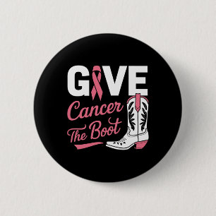 Bóton Redondo 5.08cm Dê Ao Cancer O Cancer De Mama Da Boot Cowgirl Ri R