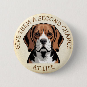 Bóton Redondo 5.08cm Dê aos Beagles uma Segunda Chance de Vida