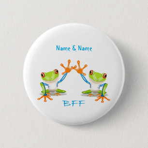 Bóton Redondo 5.08cm De BFF dos melhores amigos sapos para sempre Pin