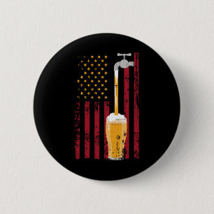 Bóton Redondo 5.08cm De Julho American Flag Beer Breer