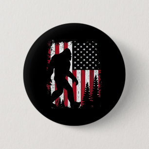 Bóton Redondo 5.08cm De Julho Sasquatch American Flag Patriotic
