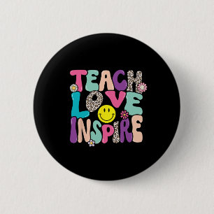 Bóton Redondo 5.08cm De Volta À Escola Ensinar Amor Inspira Professores