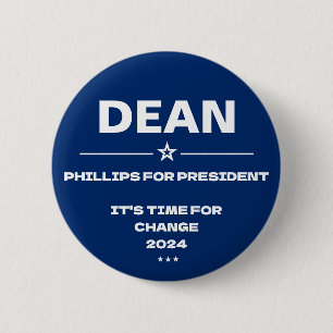 Bóton Redondo 5.08cm Dean Phillips para o Presidente Slogan 2024