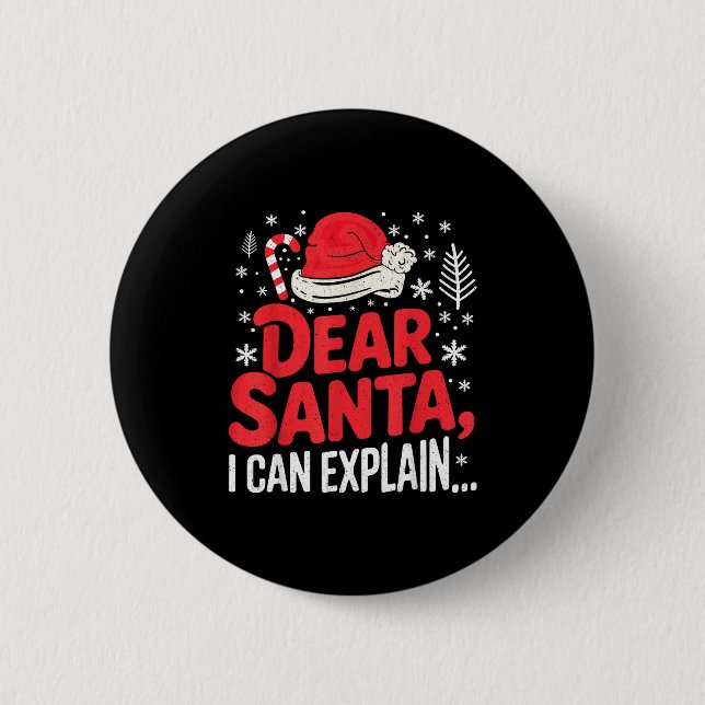 Bóton Redondo 5.08cm Dear Santa I Can Explain Funny Christian  (Frente)