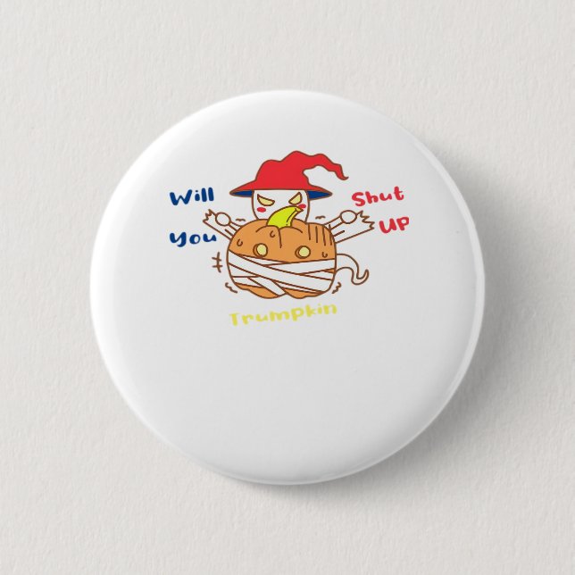 Bóton Redondo 5.08cm Debate Sobre As Eleições De Trumpkin No Halloween  (Frente)