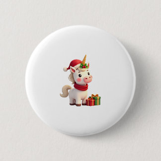 Bóton Redondo 5.08cm Decoração de Natal Unicórnio Camisa de Natal de Un