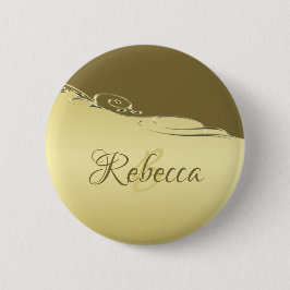 Bóton Redondo 5.08cm Decoração de ouro de luxo em ouro militar