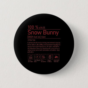 Bóton Redondo 5.08cm Definição de Snow Bunny Engraçado Tendente Esqui I