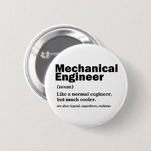Bóton Redondo 5.08cm Definição Engraçada de Engenheiro Mecânico Engenha