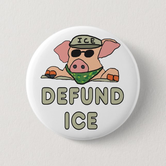 Bóton Redondo 5.08cm Defund ICE (Frente)