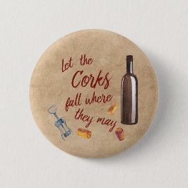 Bóton Redondo 5.08cm Deixe a queda das cortiça onde podem botão do