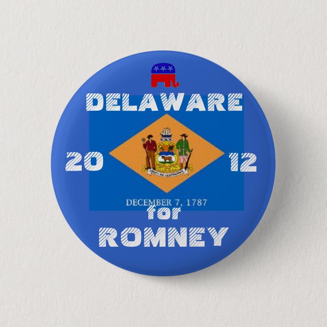 Bóton Redondo 5.08cm Delaware para Romney 2012 (Frente)