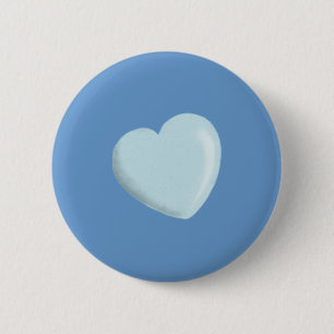 BÓTON REDONDO 5.08CM DELICADO BEBÊ AZUL ROUNED HEART BOY AMOR DOCE