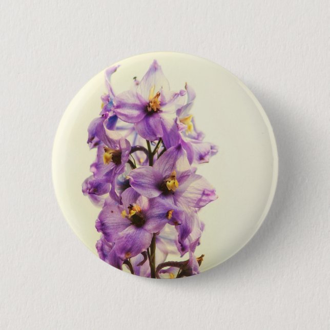 Bóton Redondo 5.08cm Delphinium roxo de Larkspur (Frente)