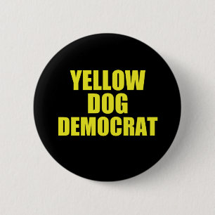 Bóton Redondo 5.08cm Democrata-Cão Amarelo no Eleitor Político