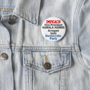 Bóton Redondo 5.08cm Democrata Impeach Harris