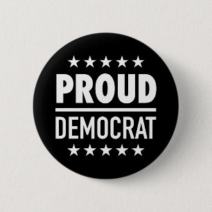 Bóton Redondo 5.08cm Democrata Orgulhosa