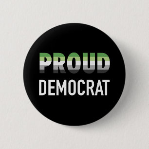 Bóton Redondo 5.08cm Democrata Orgulhosa Aromântico