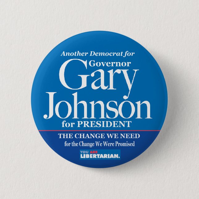 Bóton Redondo 5.08cm Democrata para o botão de Gary Johnson (Frente)