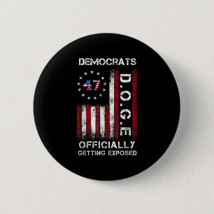Bóton Redondo 5.08cm Democratas-Cães Oficialmente Expostos Trump 20