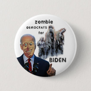 Bóton Redondo 5.08cm Democratas zombie para Biden
