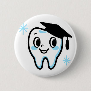 Bóton Redondo 5.08cm Dente bonito vestindo um quadro de morteiros