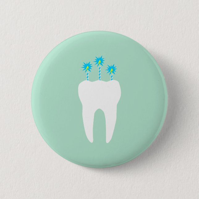 Bóton Redondo 5.08cm Dente de Celebração com Velas (Frente)