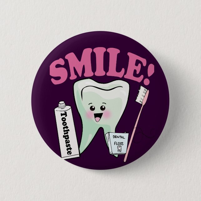 Bóton Redondo 5.08cm Dentista Dental Hygienist (Frente)