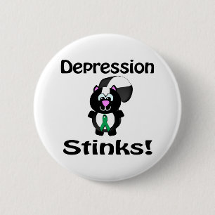 Bóton Redondo 5.08cm Depressão cheira a Design de consciência Skunk