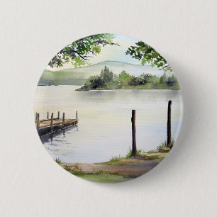 Bóton Redondo 5.08cm Dergo Water Keswick England Watercolor Painting