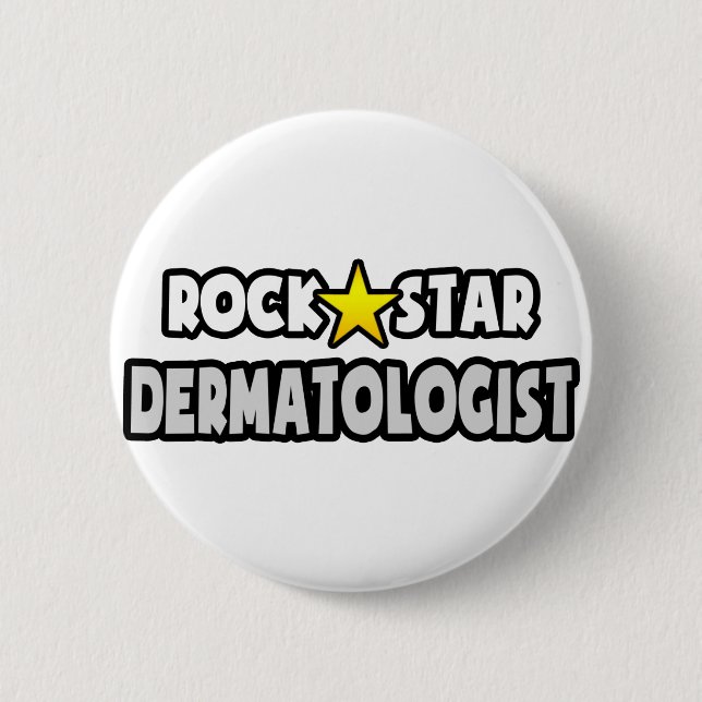 Bóton Redondo 5.08cm Dermatologista Rock Star (Frente)