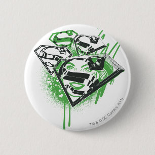 Bóton Redondo 5.08cm Derramares Verdes Supergirl