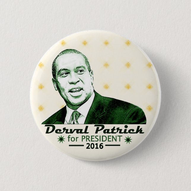 Bóton Redondo 5.08cm Derval Patrick para o presidente 2016 (Frente)