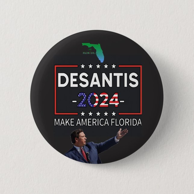 Bóton Redondo 5.08cm DeSantis para o Presidente 2024 (Frente)