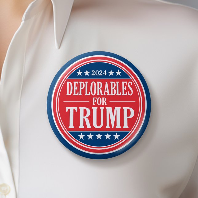 Bóton Redondo 5.08cm Descartáveis para Donald Trump - 2024 (Trump Campaign Button - Great Rally button for the Next Election)
