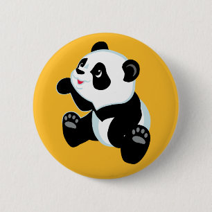 Bóton Redondo 5.08cm desenho animado panda