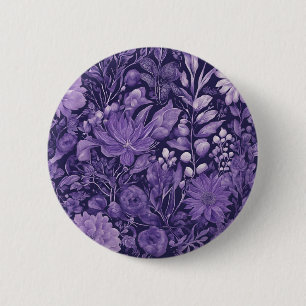 Bóton Redondo 5.08cm Desenho Botânico Elegante Sonho Roxo inspirado por