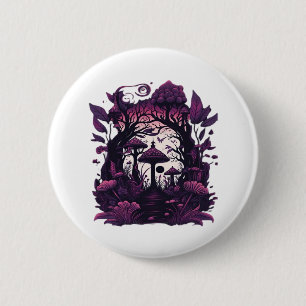 Bóton Redondo 5.08cm Desenho da Impressão de Testemunhas de Mushroom Wo