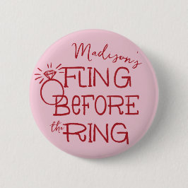 Bóton Redondo 5.08cm Desenho de Doodela Vermelha e Rosa Piscando Antes 