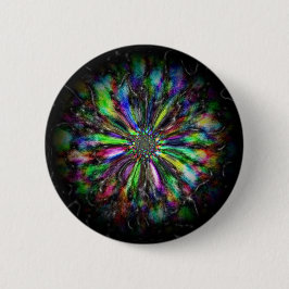 Bóton Redondo 5.08cm Desenho psicodélico colorido de uma flor