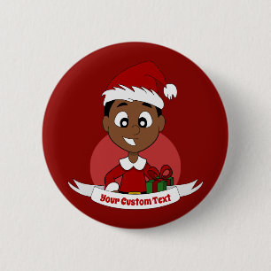 Bóton Redondo 5.08cm Desenhos animados bonitos do menino do Natal