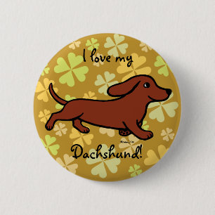 Bóton Redondo 5.08cm Desenhos animados Running do Dachshund