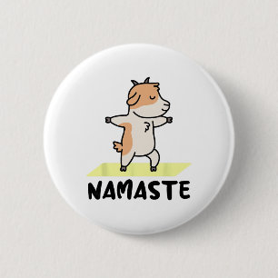 Bóton Redondo 5.08cm Desenhos engraçados de animais de ioga - Namaste -