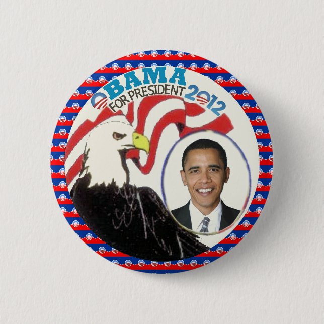 Bóton Redondo 5.08cm Design 2012 de Obama Eagle (Frente)