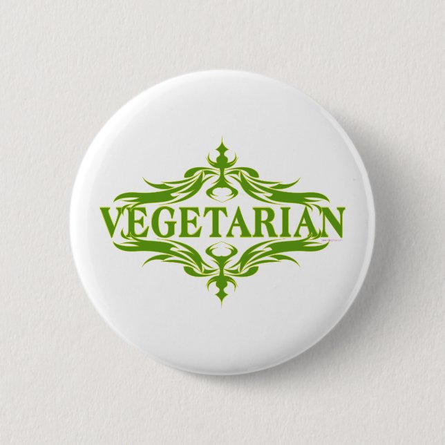 Bóton Redondo 5.08cm Design Bonito para vegetariano (Frente)