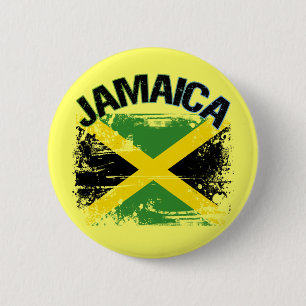 Bóton Redondo 5.08cm Design da bandeira de Jamaica do estilo do Grunge