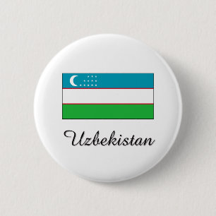 Bóton Redondo 5.08cm Design da bandeira de Uzbekistan